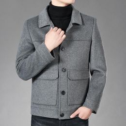 cashmere jacket mens Canada - Men's Jackets Middle-aged Men Of Fund 2021 Autumn Winters Cloth Jacket Coat Dad Cashmere Wool Woolen