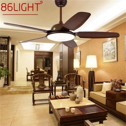 Ceiling Fans 86LIGHT Modern Fan With Lamp Kit Remote Control 3 Colors LED Light For Home Dining Room Bedroom Living