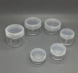 50 100 120 150ML Clear Plastic Cosmetic Container Jars with Clear Liner Lids Eyeshadow Lip Balm Nails Powder Beads Jewelry Cream Wax