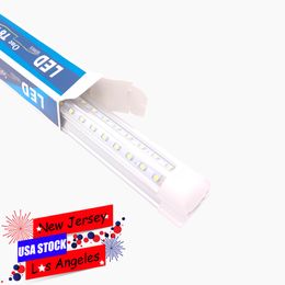 25Pack T8 LED Tube Lights 8FT 94inches, 72W 100W 144W Dual-sided V-shape Integrated, AC85-265V, SMD2835 Clear Cover