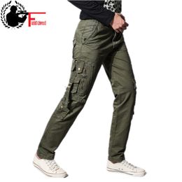 Military Style Clothing Army Style Pants Men Side Zipper Pockets Cargo Trouser Brand Train Multi-pocket Male Jogger Tactical 210518