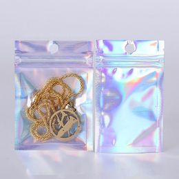 2022 new Holographic Resealable Translucent Mask Gifts Single Packaging Bag Jewellery Rings Dress Underwear Office Accessories Pouches