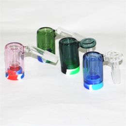 Smoking 14mm reclaim catchers female Glass Ash Catcher with 5ml Silicone Wax Containers nectar catcher for Bongs Dab Rigs Quartz Banger Nails