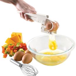 Biscuit Exquisite Kitchen Gadget Tool Plastic Egg Whipper White Separator Crack Handheld 210423