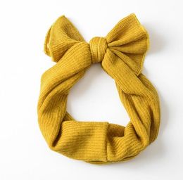 2021 Baby Girl Fashion headband Toddler Autumn Winter Hairband Solid color soft Hair bands Elastic Hairbows 9Colors