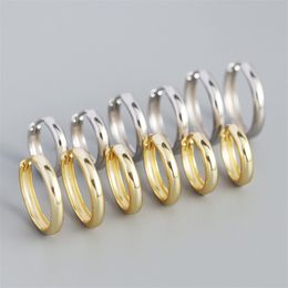 100% 925 Sterling Silver Hoop Earrings For Women Geometric Round Circle Earring oorbellen boucle d'oreille 12/14/16mm