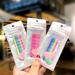 10 pcs Muticolor Side Clip for Hair Clips Shiny Alloy Waved Hairpin Styling Metal Barrette Candy Colour Bobby Pins for Women Girl