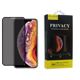 black glass screen protector Canada - 3D 9H Black Edge Anti-spy Privacy Screen Protector Tempered Glass for iPhone 12 Mini 11 13 Pro XS Max XR SE 6 7 8 plus Protect Film