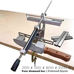 KME Professional Knife sharpener grinding system 360 degree flip Long knife clip with 4pcs diamond whetstone 210615