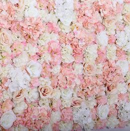 Decorações de casamento Parede de flores 60x40cm Rose Hydrangea Painel Backdrop Backdrop para suprimentos de decoração para festas de casamento