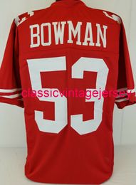 Men Women Youth Navorro Bowman Custom Sewn Red Football Jersey XS-5XL 6XL