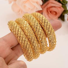 Bangle Gold Expandable Cuff For Women Dubai Bride Wedding Ethiopian Bracelet Africa Jewellery Charm Party Gift