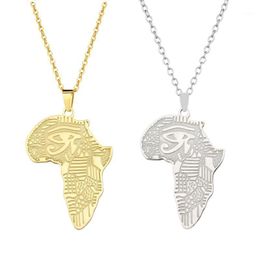 Silver Color/Gold Color Africa Map With Flag Pendant Chain Necklaces African Maps Jewelry For Women Men Chains