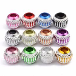 30pcs Mixcolor Spacer Beads Large Big Hole Charms For DIY Bracelets Necklace Finding Jewellery Makings