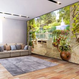 Custom Photo Wallpaper 3D Space Balcony Garden Landscape Wall Painting Living Room Dining Room Bedroom Murals