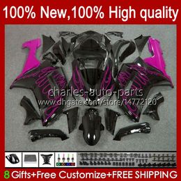 Body Kit For KAWASAKI NINJA ZX 6R 600 CC 600CC 6 R ZX-600 2007 2008 pink flames Bodywork 10No.83 ZX-636 ZX600C ZX636 07-08 ZX-6R ZX 636 ZX600 ZX6R 07 08 Motorcycle Fairing