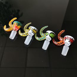 14mm Male Joint Heady Glass Bowl Colourful Fish Type Bowls Smoking Accessaries Oil Dab Rigs OD 25mm 28mm Water Pipes E Cigatettes XL-SA05 XL-SA12