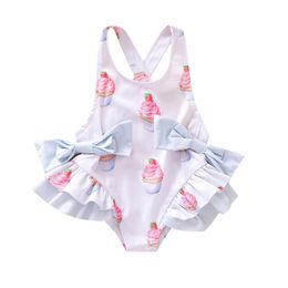 Jumpsuits Toddler Baby Girls One Piece Swimwear Kids Ice Cream Swimsuit Bathing Suit Swimming Clothes