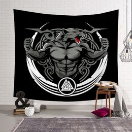 150cm*200cm Polyester Wolf Tapestries Home Decor Wall Hanging Tapestry Living Room Bedspread Sheet Wall Carpet Beach Towel