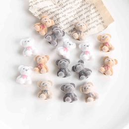 Japanese Autumn and Winter Flocking Bear Doll Pendant Accessories Diy Handmade Earrings Headdress Mobile Phone Shell Materi