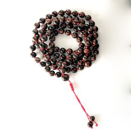MG1000 New Style CONFIDENCE MOTIVATION Red Tiger Eye Bracelet Hand Knotted 108 Mala Beads Yoga Gift for Her Mala Bracelet