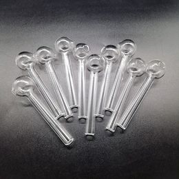 Smoking Glass Oil Burner Pipe Bong 10cm Length Thick Pyrex Clear High Quality Tobacco Dry Herb Burners Smoke Accessory Dab Rig Water Pipes