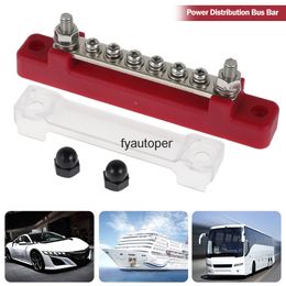 6 Terminal Bus Bar With Transparent Cover 150A Power Distribution For Car Boat Marine Caravan