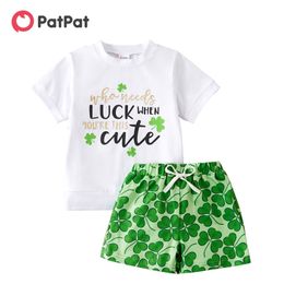 Arrival Summer 2-piece Baby / Toddler Clover Set of St. Patrick's Day for Clothing Sets 210528