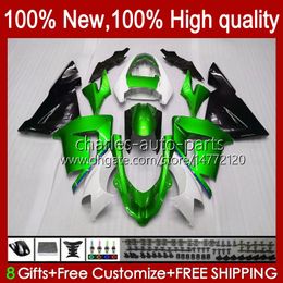 Motorcycle Body For KAWASAKI NINJA ZX 1000 CC 10 R ZX1000 ZX10R 04 05 Bodywork 9No.90 ZX1000C ZX-10R 04-05 ZX1000CC ZX 10R 1000CC 2004 2005 OEM Fairing kit Metallic Green