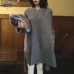 Winter Korean Thickened Women's Jacket Cashmere Clothes Women Plus Size Long Pullovers Knitted Jumper Retro 11836 210427