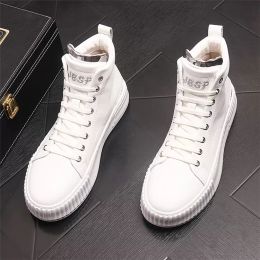 New Luxury Designer Men White Boots High Tops And Low Shoes Causal Loafers Flat Platform Prom Shoe Moccasins Rock Punk Board For Man Sports shoes