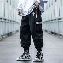 woman/Men's clothes Harajuku Tide Sports Cargo Pants Men's Loose Hip Hop Footwear Pants Multi-Pocket Functional Overalls lovers H1223