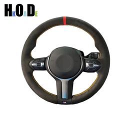 Steering Wheel Covers Hand Stitch Black Suede Cover For M2 F87 M3 F80 M4 F82 F83 M5 F10 M6 F06 F12 F13 X5 M F85 X6 F86 2021-2021