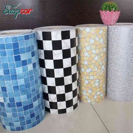 5M /10M Bathroom Tiles Waterproof Wall Sticker Vinyl PVC Mosaic Self Adhesive Anti Oil Stickers DIY Wallpapers Home Decor 210615