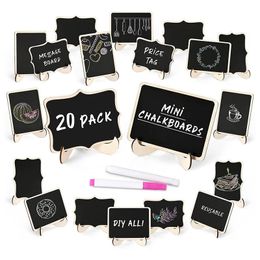 Other Garden Supplies Mini Chalkboard Sign 20 Pack Food Labels For Party Buffet, Wooden Small Chalk Board Signs With Easel Stand Tags