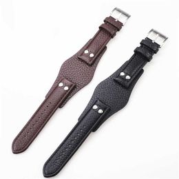 22mm Black Brown Genuine Men's Leather Watch Strap for Fossil Ch2564 Ch2565 Ch2891ch3051 Wristband Tray Watchband Bracelet Belt H0915