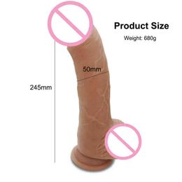 Nxy Sex Products Dildos Skin Feeling Realistic Penis Super Enormous Big Dildo with Suction Toys for Women Female Masturbation Cock 1227