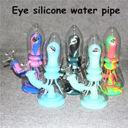 mini bubbler Water Pipes hookah multiple Colours Silicone Oil Rigs bong Hookahs with Glass Bowl ash catcher