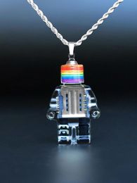 Chains Trendy Niche Gifts Sweater Necklace Boys And Girls Pendant Friends Couple Rock Robot Personality Cool Simple Alternative