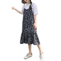 Fashion Boho Women Dress Casual Slim Spaghetti Strap Floral Printed Polka Dot Ruffle Beach Mini Dresses Vestidos W158 210526