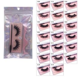 20 Styles Makeup Tool Natural False Eyelashes Soft Light Fake 3D Eyelash Extension Mink Lashes With Eyelash Tweezer Brush