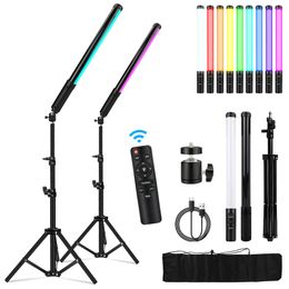 Handheld Light Stick Wand RGB Fill Light with 160cm Tripod Stand Flash LED Lamp Colorful Photography Lighting Remote Speedlight