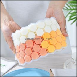 Other Products Barware Kitchen, Dining Bar Home & Garden Sile Honeycomb Food Grade Flexible Tray Ice Mould Lid Superimposed Ice-Making Moulds