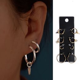 Fashion Round Earrings Set For Women Geometric Gold Metal Circle Hoop Earring Brincos Trend Jewellery Gift