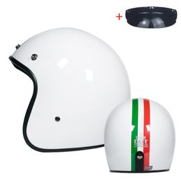 Motorcycle Helmets Latest Helmet Retro Capacete Unisex 3/4 Cafe Racer Vintage Open Face Motorbike Casque
