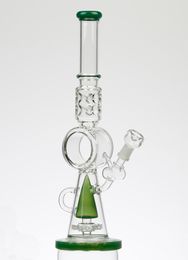 New Unique Premium Recycler Glass Bong Water Hookah Smoking Pipe 17inch height 5mm thickness female joint Percolator Dab Rig with bowl