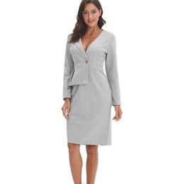 Elegant women office dress sale sexy V-neck long sleeve Spring lady dress M3058 210526