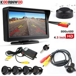 Car Rear View Cameras& Parking Sensors Koorinwoo Video Smart System Wireless Sensor 4 Radars Detector Camera With Monitor TFT Dash Parktroni