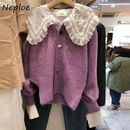 Retro Chic Exquisite Button O-neck Kintted Sweaters Women Solid Color Autumn Femme Coat Warm Fashion Simple Cardigan 210422