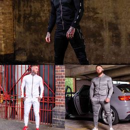 New Patchwork Hip Hop Casual Men's Sets 2020 Korean Style 2 Piece Sets Clothes Men Streetwear Fitness Male Slim Tracksuit X0610